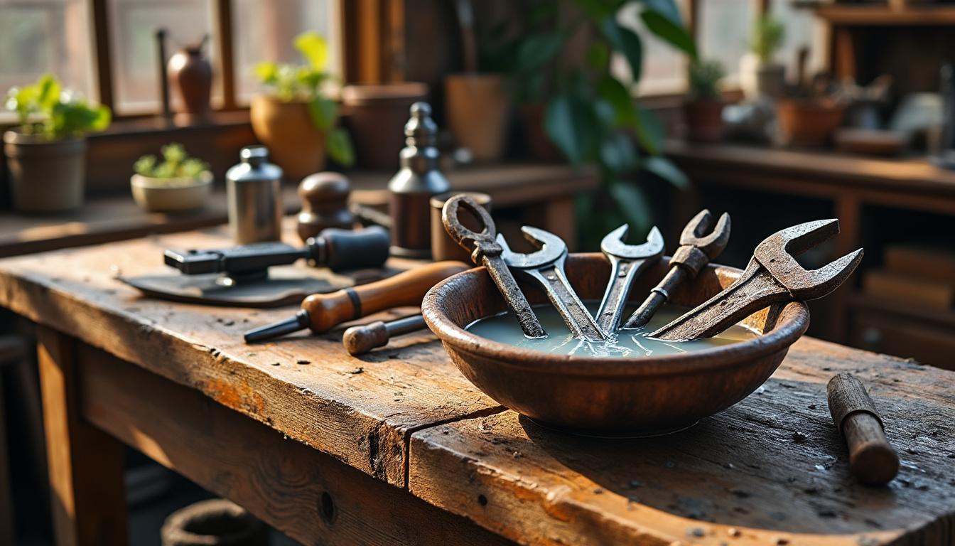 découvrez une astuce simple et efficace pour éliminer rapidement la rouille de vos outils et leur redonner une seconde vie.