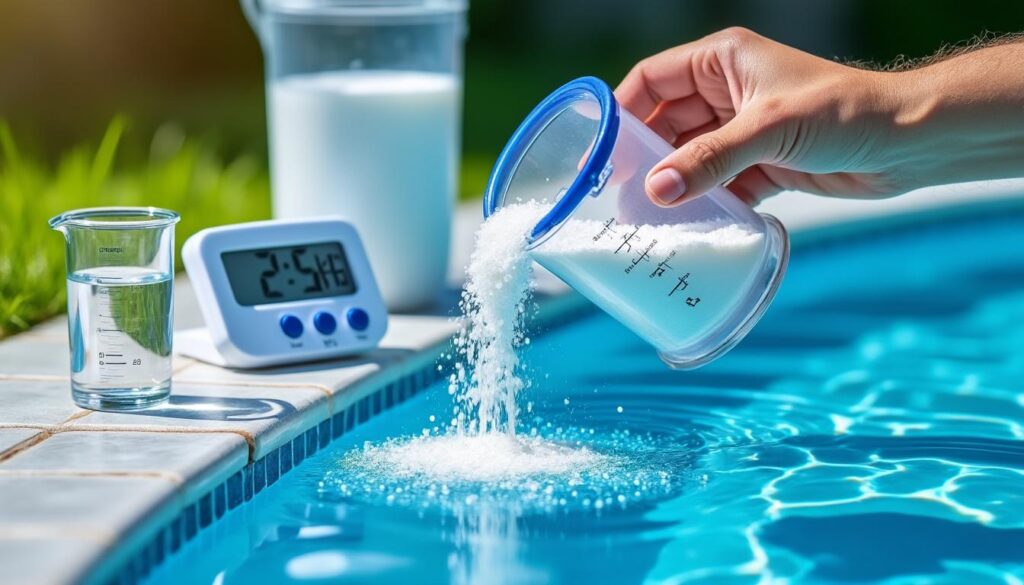 découvrez notre guide complet pour un dosage précis du chlore choc dans votre piscine, adapté au mètre cube, pour une eau claire et saine toute la saison.