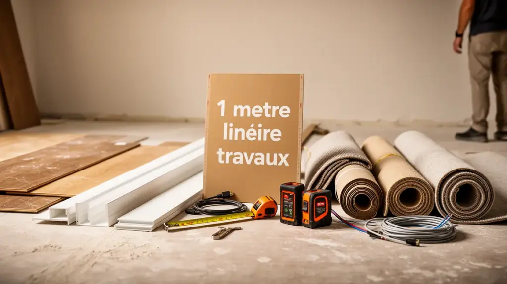 Vue chantier rénovation mètre linéaire matériaux