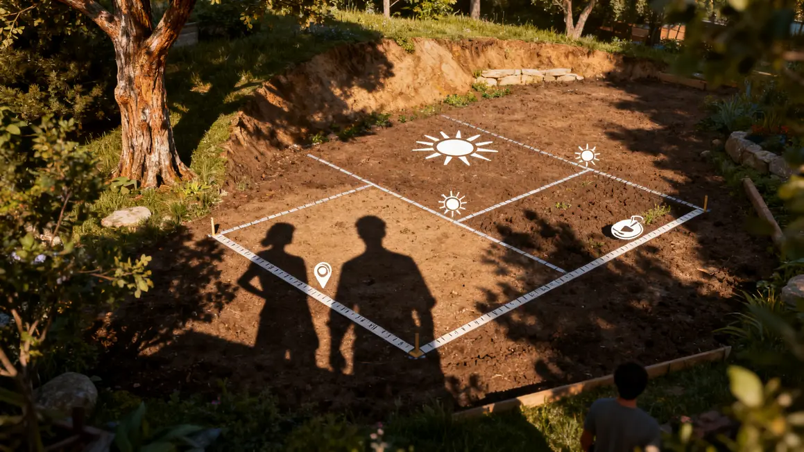 Plan analyse terrain jardin paysager