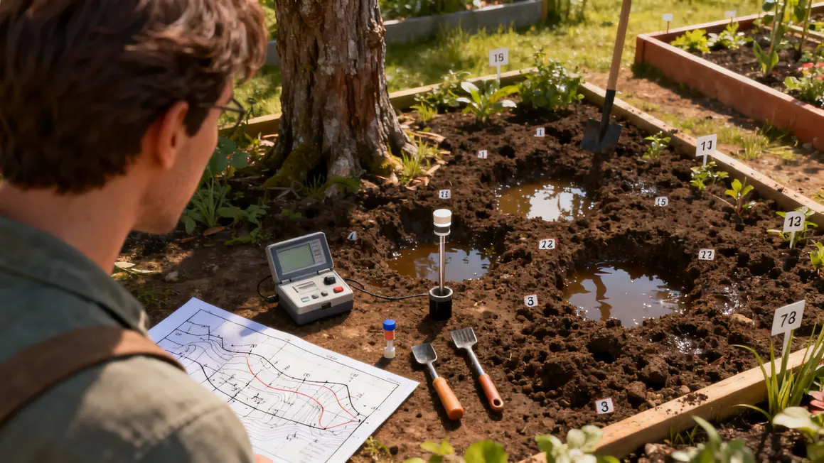 jardin paysager : priorités à vérifier en premier en petit budget 3 Analyse terrain jardin paysager test sol
