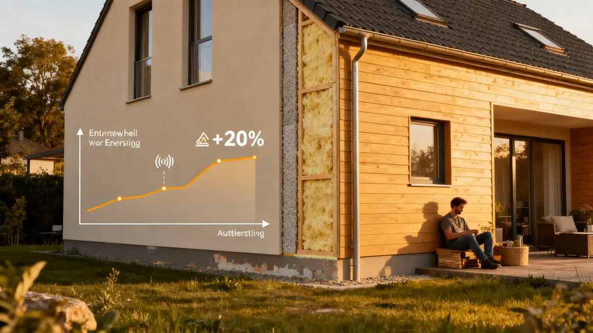 Comment réussir isolation extérieure étape par étape en petit budget 3 Façade isolée, graphique économies énergie