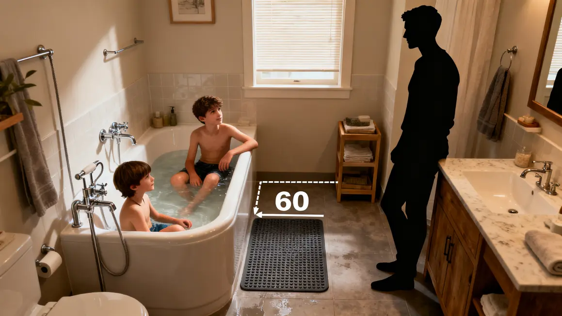 Salle de bains compacte sécurisée enfants meubles multifonctions
