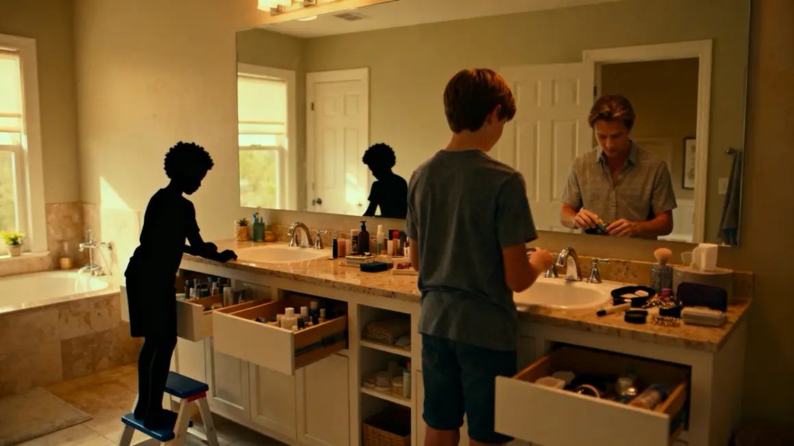 Salle de bains familiale partagée enfants et double vasque