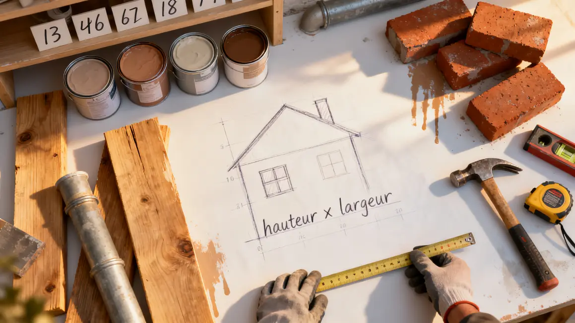 Projet peinture intérieure : plan pièces, calculs, pots et outils