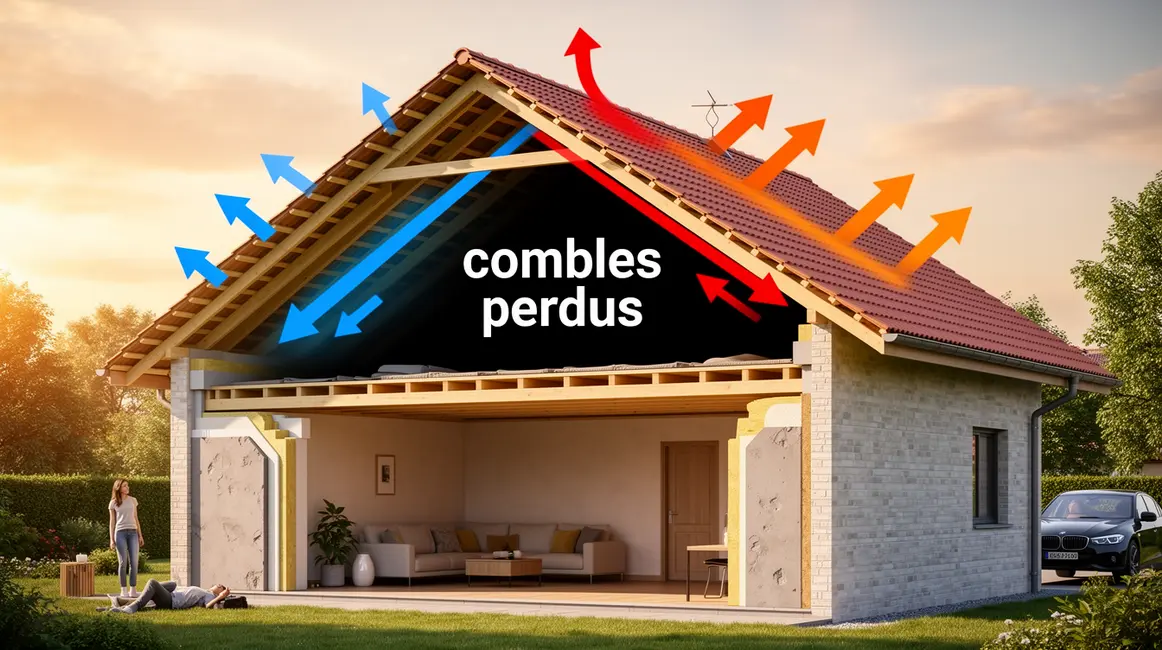 combles perdus : conseils concrets pour éviter les pièges 2 Vue 3D combles perdus, isolation et ventilation