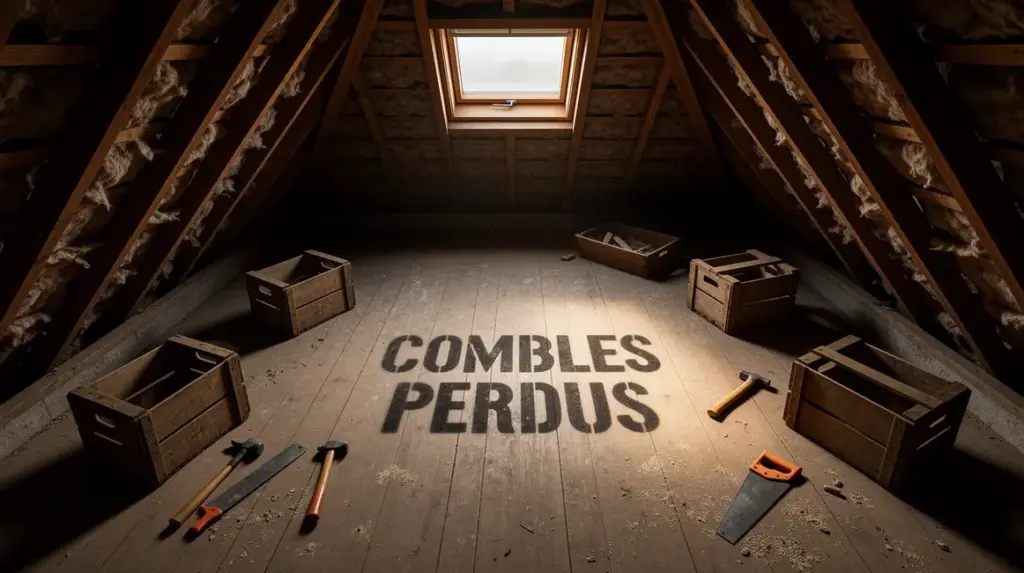 grenier sombre avec isolation combles perdus travaux
