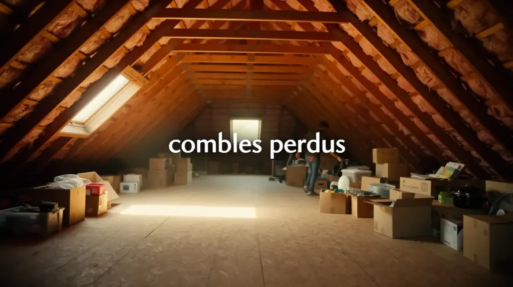combles perdus espace sous toiture avec isolation et stockage