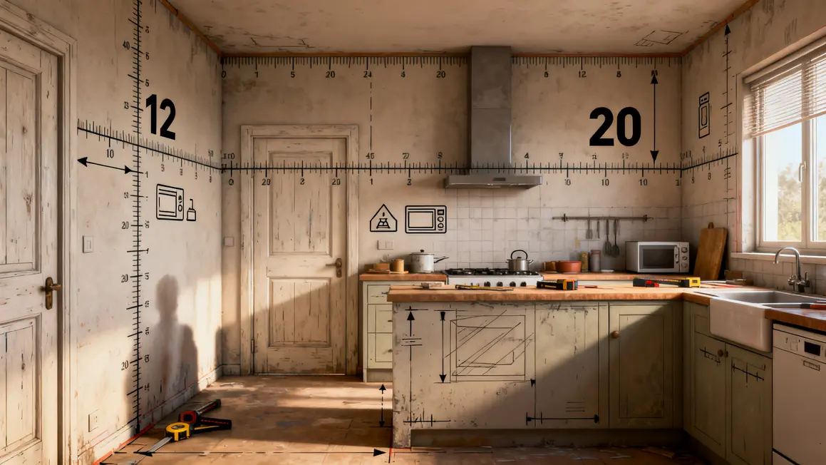 Plan technique visuel cuisine ouverte 3D