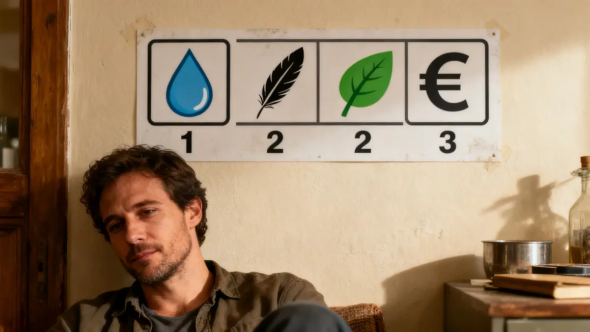Tableau pictogrammes critères peinture intérieure sur mur