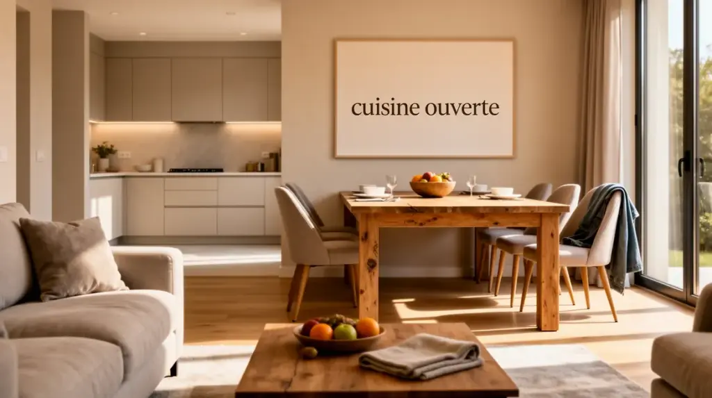 cuisine ouverte moderne salon avec coin repas