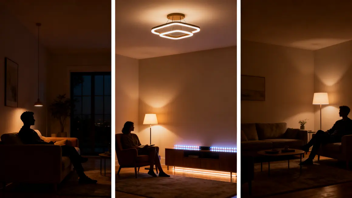 trois zones lumineuses eclairage du salon