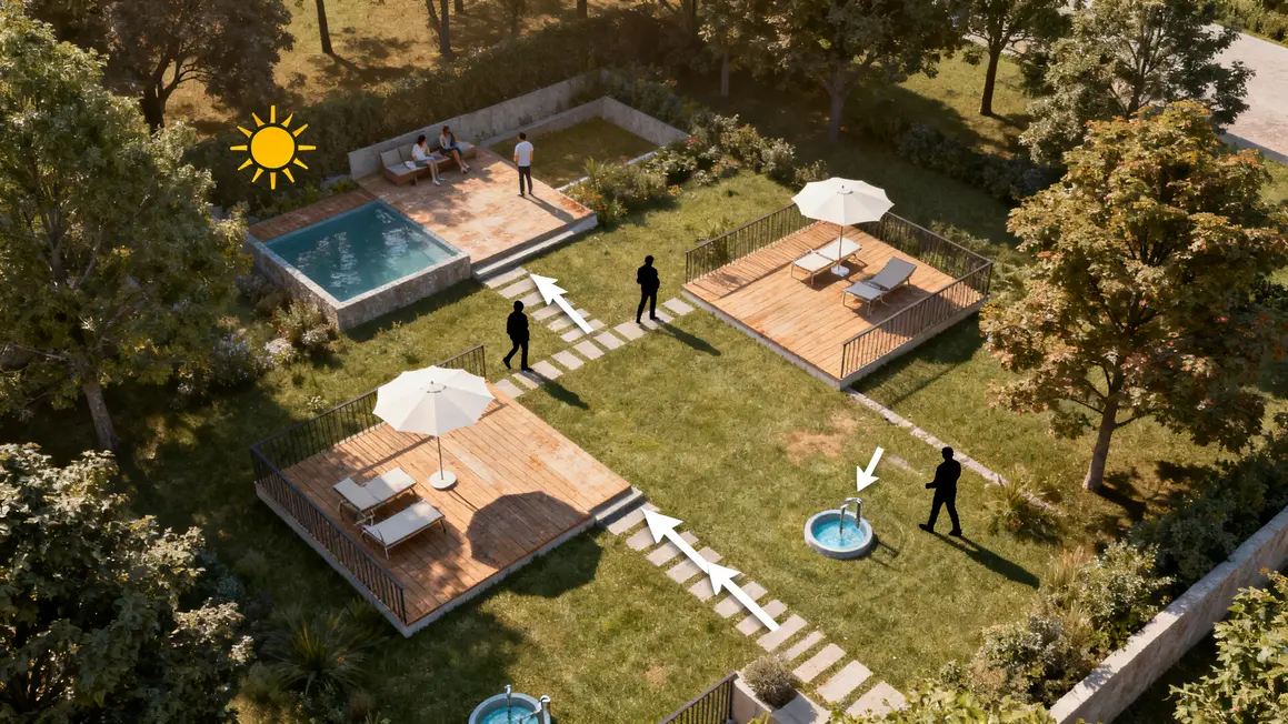 choisir emplacement terrasse bois schéma