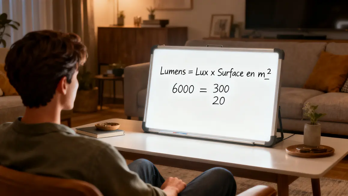 estimer besoins lumiere salon calcul lumens lux