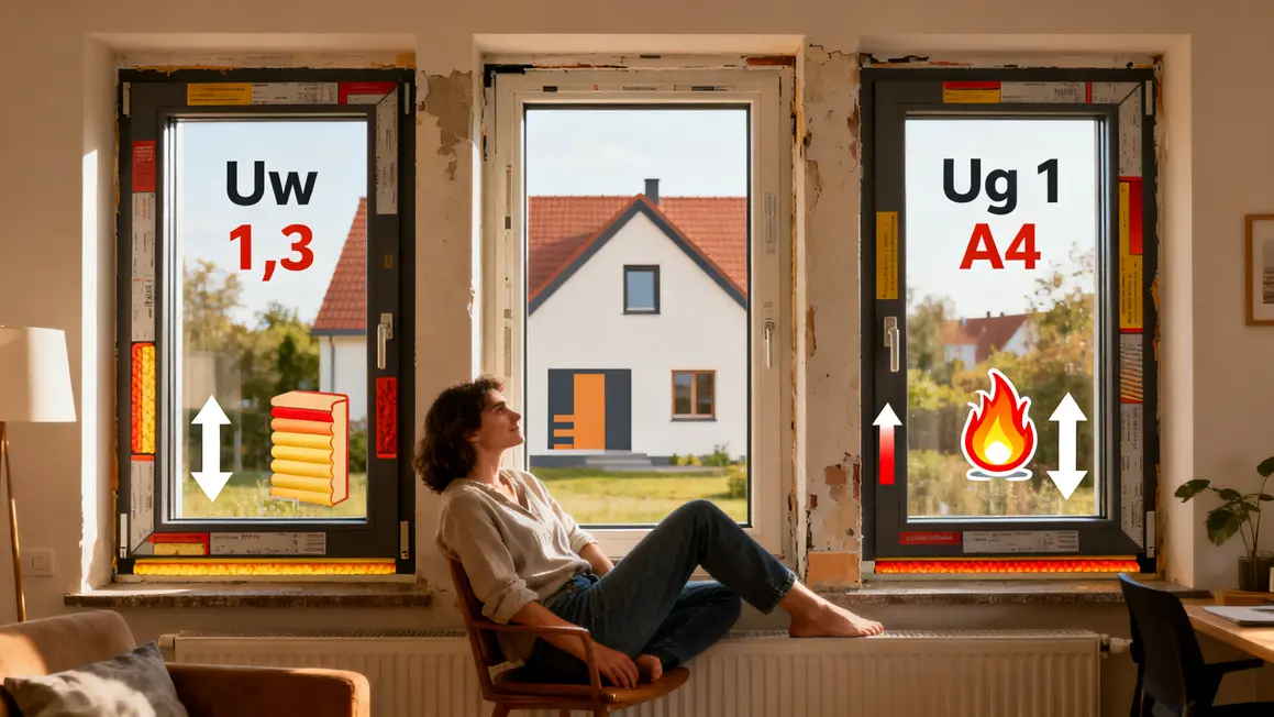 fenêtres performantes : priorités à vérifier en premier en petit budget 3 fenetres performantes diagramme thermique uw ug a4