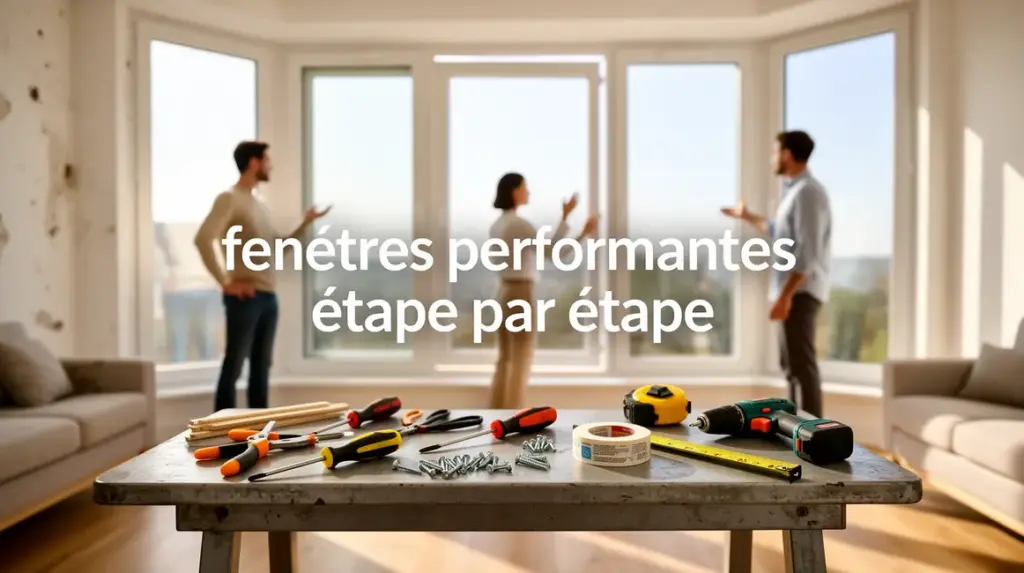 salon avec fenetres performantes double vitrage, personnes discutent