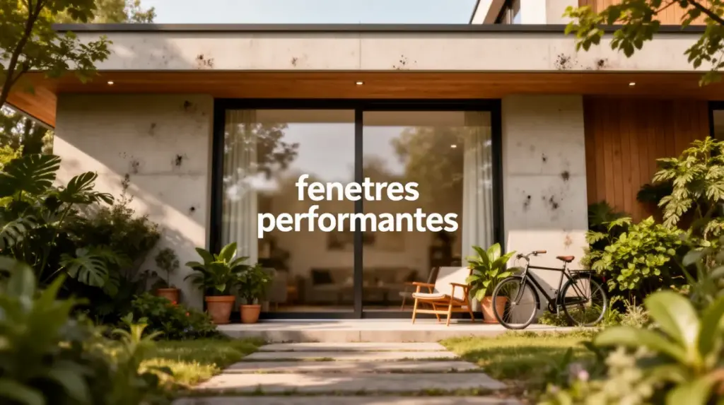 grandes fenetres performantes sur maison moderne entourée verdure