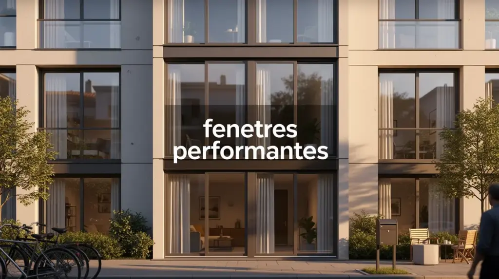 façade moderne avec grandes fenêtres performantes triple et double vitrage
