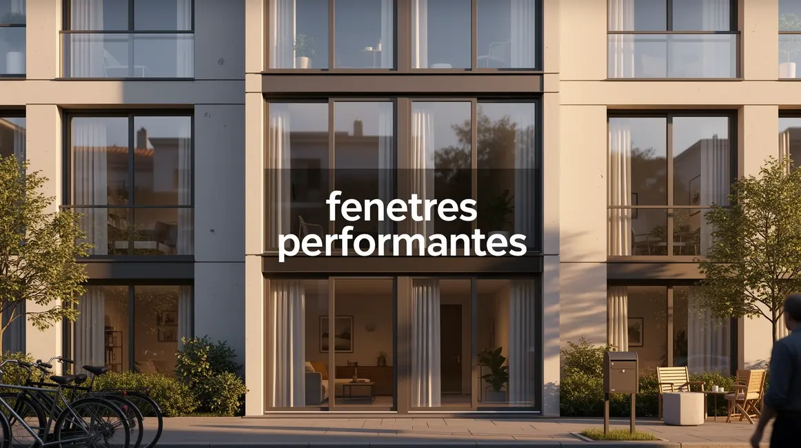 façade moderne avec grandes fenêtres performantes triple et double vitrage