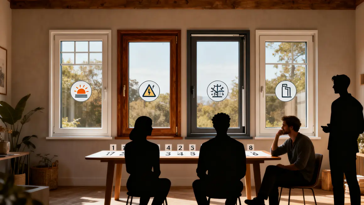 fenêtres performantes : bonnes pratiques pour un résultat durable en petit budget 4 Different materiaux fenetres performantes, tableau atouts, symboles isolation