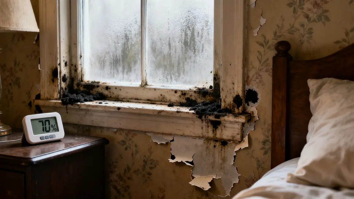 humidite chambre condensation moisissures et papier peint