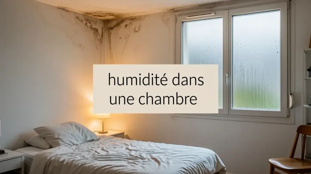 Vue chambre humidité murs plafond