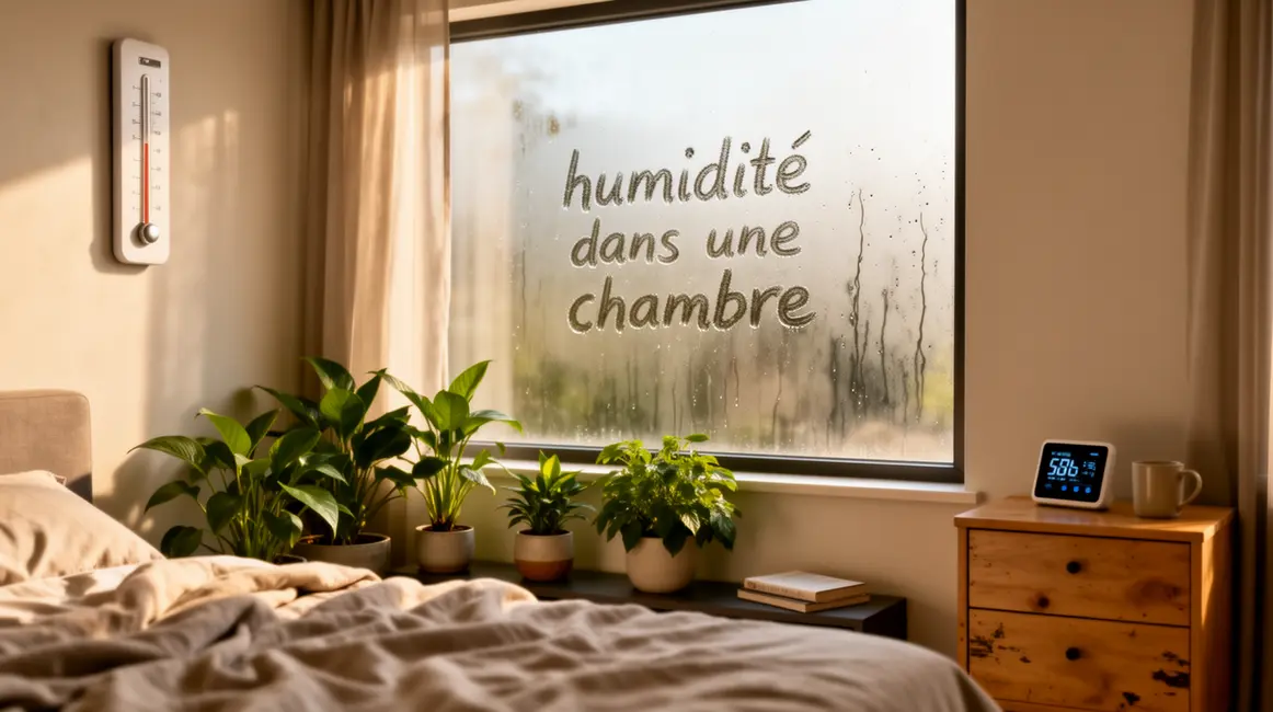 Bien choisir humidité dans une chambre : méthode simple et fiable en petit budget 2 humidite dans une chambre moderne avec hygromètre et condensation