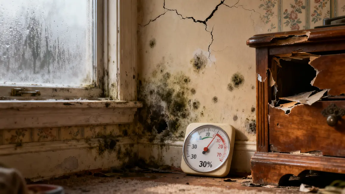 humidite dans une chambre moisissure hygrometre exces