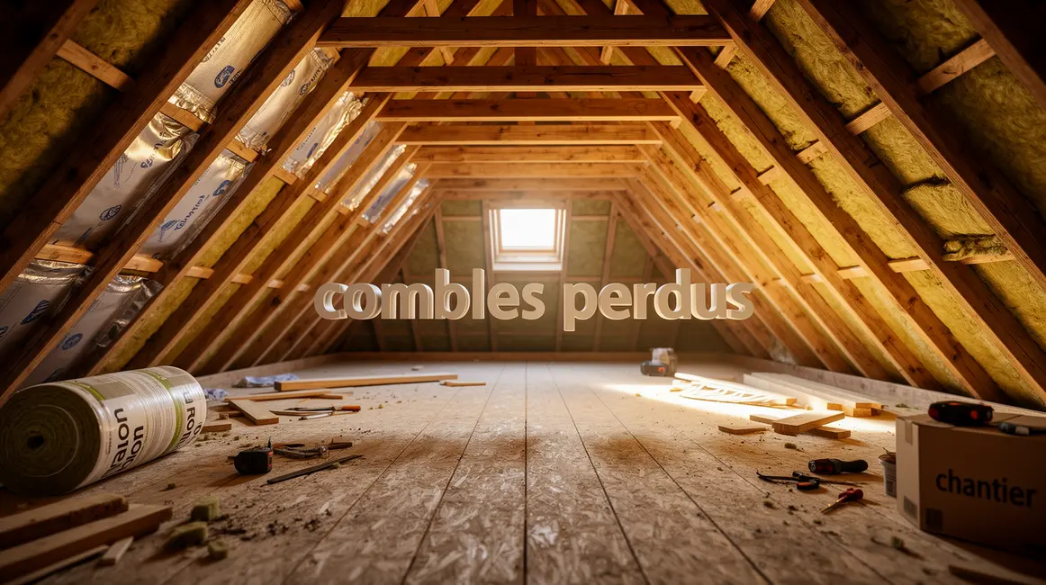 Espace sous toiture non aménageable avec isolation thermique combles perdus