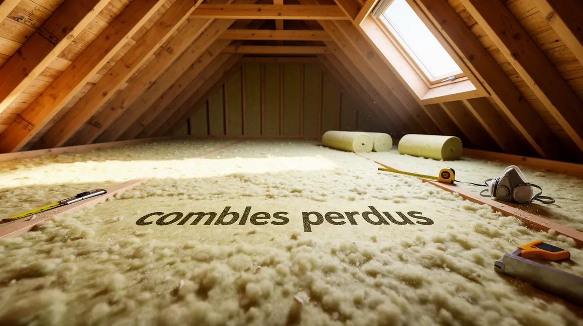 Grenier combles perdus isolant posé plancher