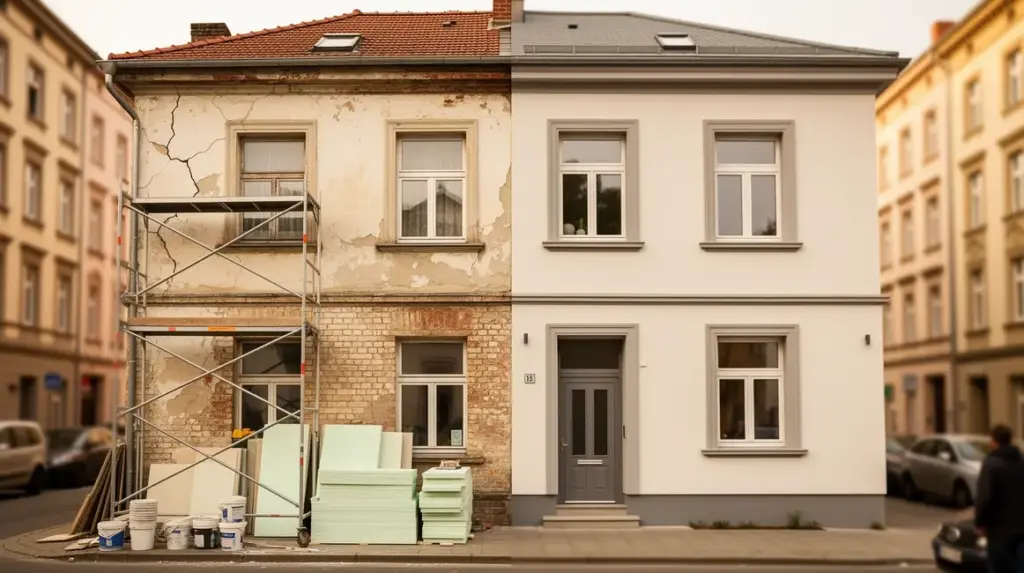 façade maison isolation exterieure vue avant après