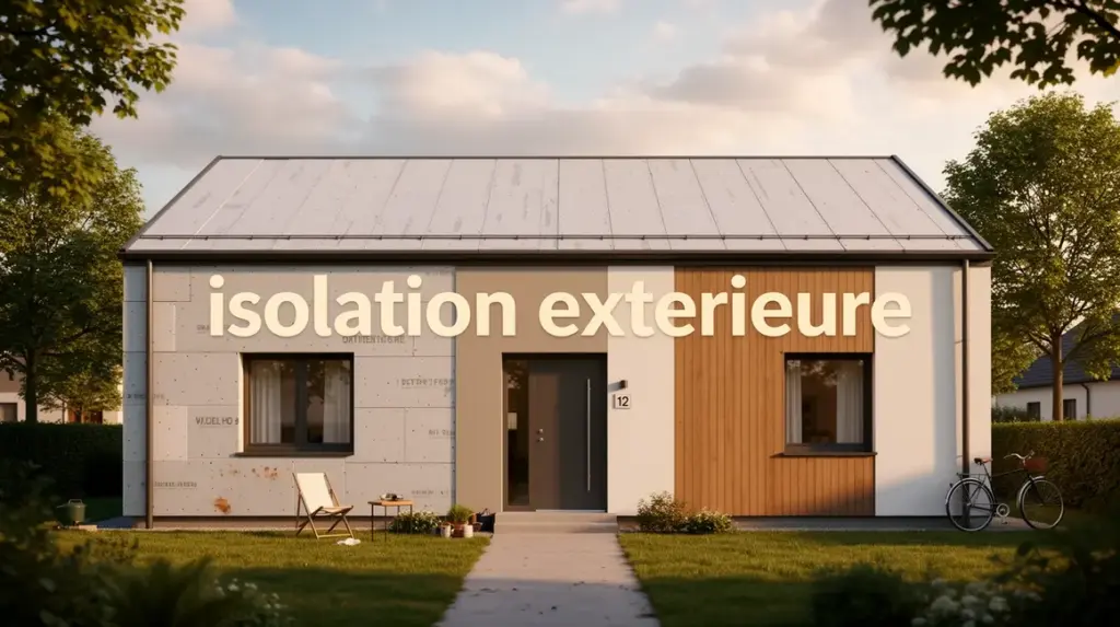 Isolation extérieure sur maison moderne vue de face