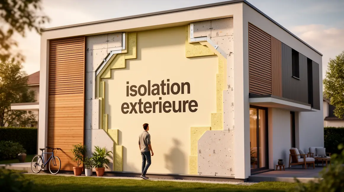 Façade isolée maison contemporaine rénovation énergétique
