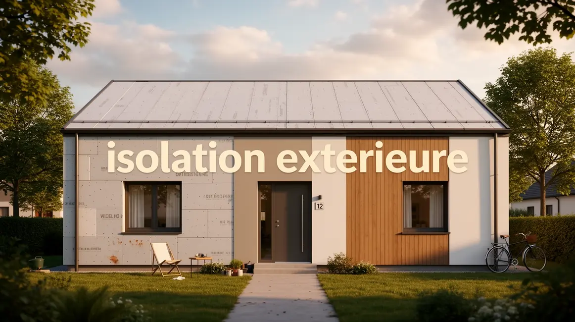 Isolation extérieure sur maison moderne vue de face