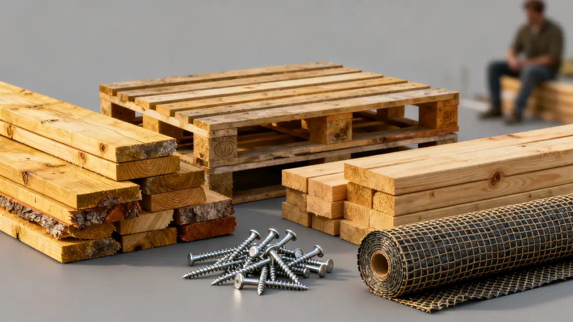 materiaux pin douglas palettes vis inox geotextile terrasse bois