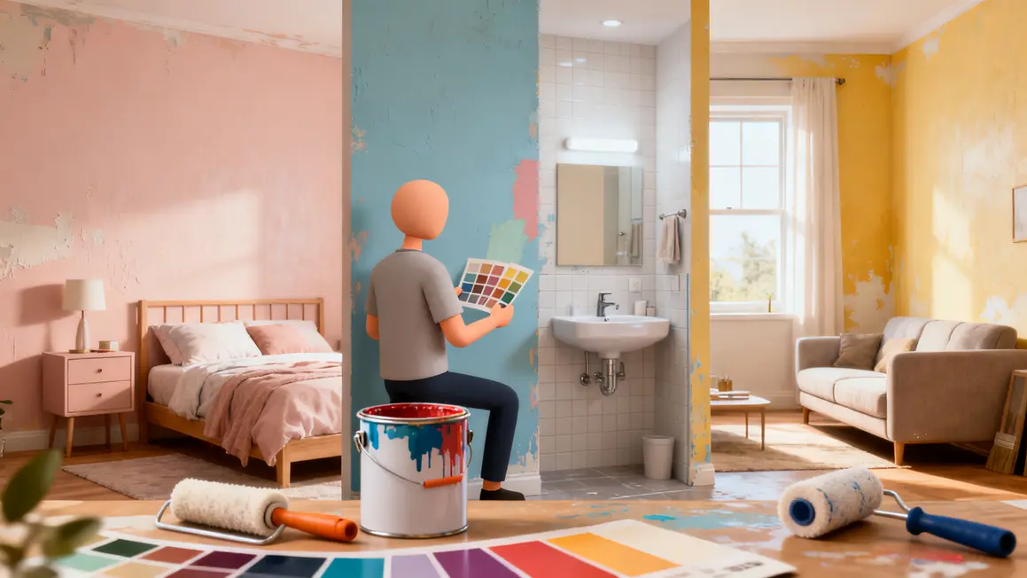 Choix peinture intérieure chambre salle bain salon
