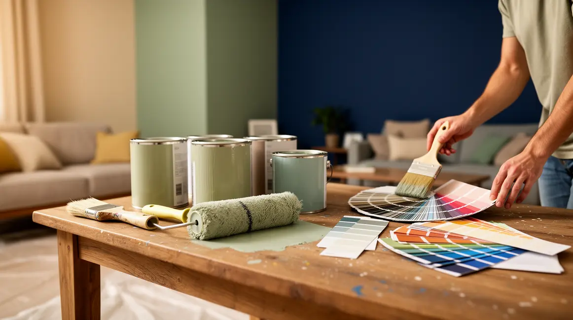 peinture intérieure moderne murs colorés outils peinture