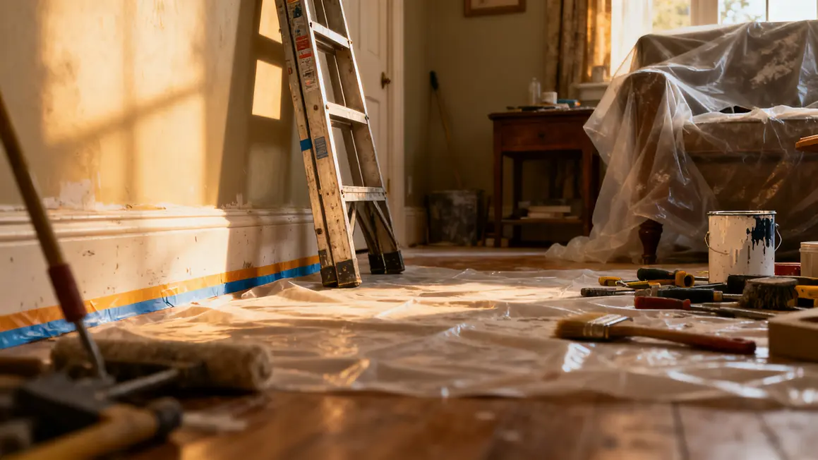 peinture interieure preparation protection piece