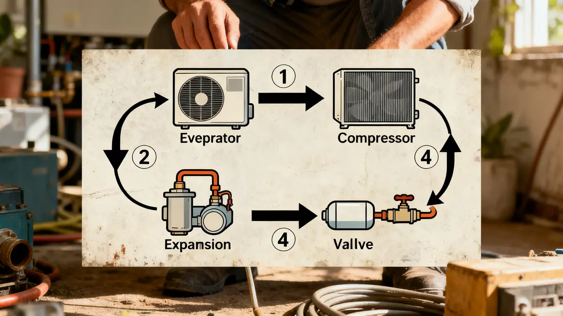 schema cycle pompe a chaleur 4 composants