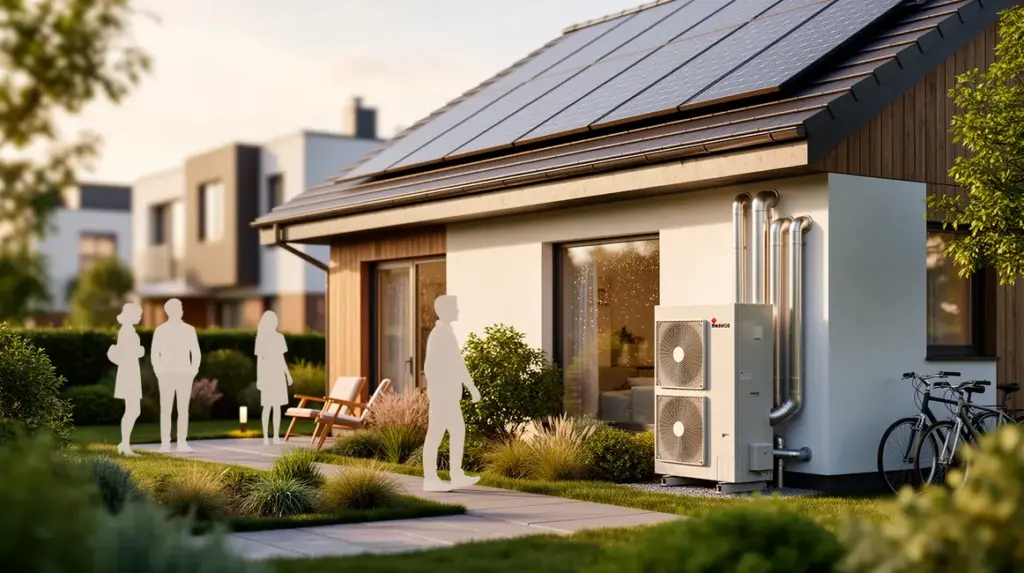 pompe a chaleur installee maison moderne