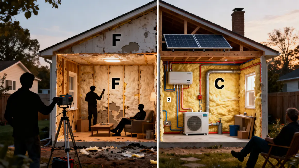 Comparaison DPE F G C rénovation énergétique 2026