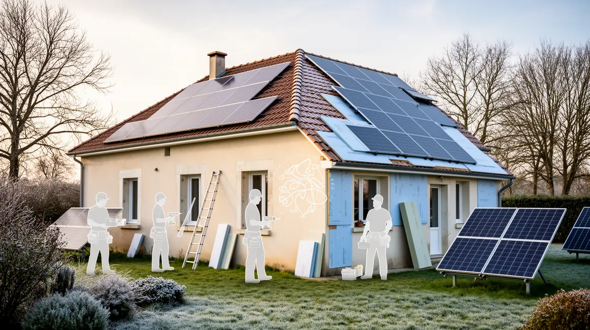 rénovation énergétique en 2026 : points clés à connaître en petit budget 2 renovation energetique 2026 maison panneaux solaires isolation