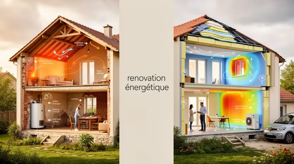scene maison ancienne et renovée renovation energetique