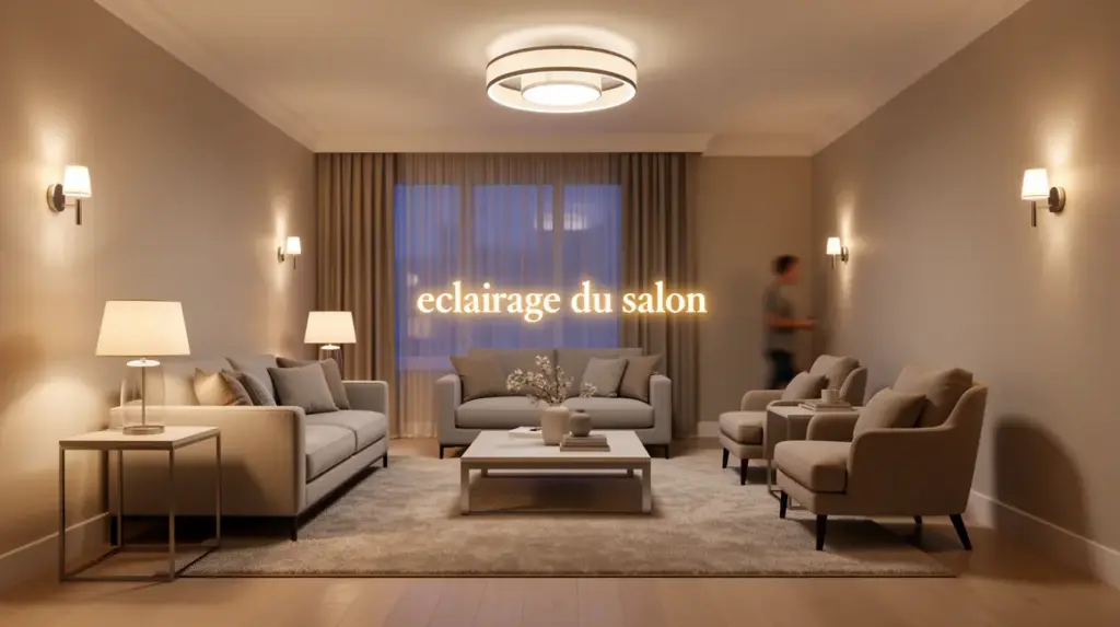 vue salon harmonieux eclairage du salon