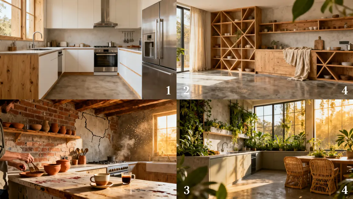cuisine ouverte en 2026 : points clés à connaître en petit budget 4 Montage styles cuisines ouvertes : minimaliste japandi wabi-sabi biophilie 2026