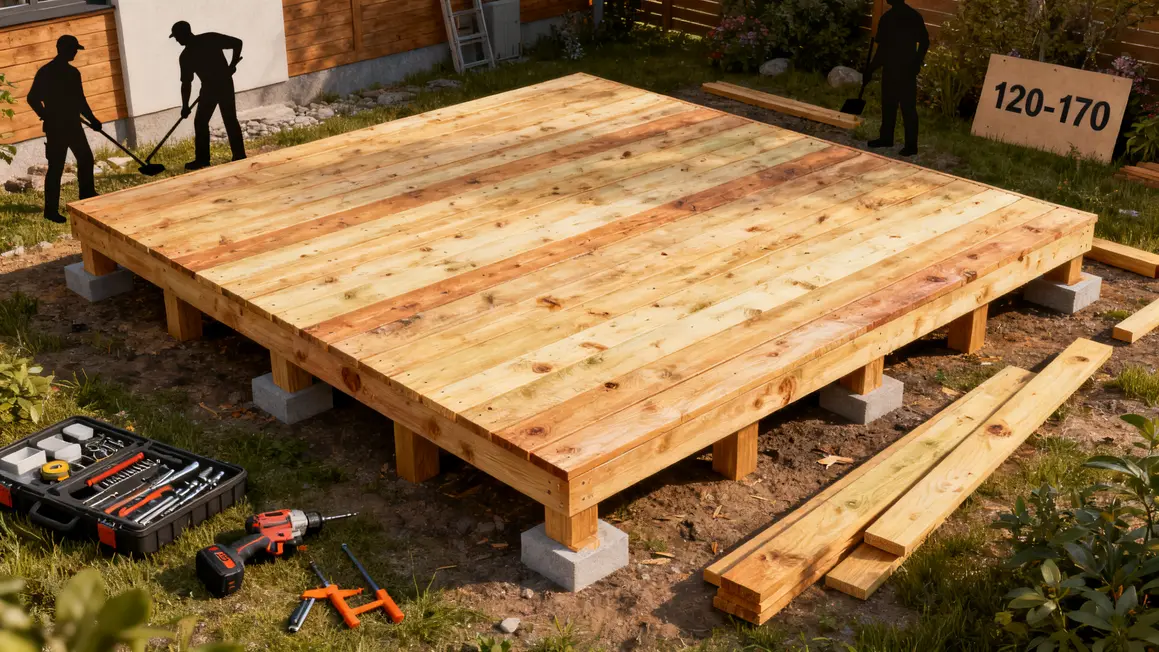 Terrasse bois sur plots pin douglas melez montage terrasse bois