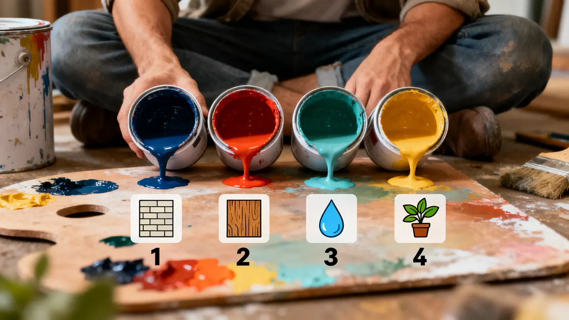 Comparatif pots peinture intérieure avec pictogrammes