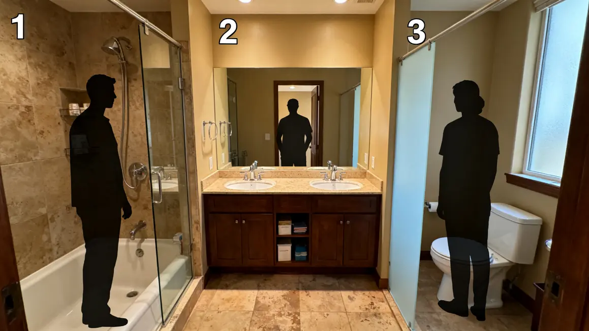 salle de bains familiale : guide pratique pour bien commencer 4 Plan zones salle de bains familiale bain douche lavabo wc