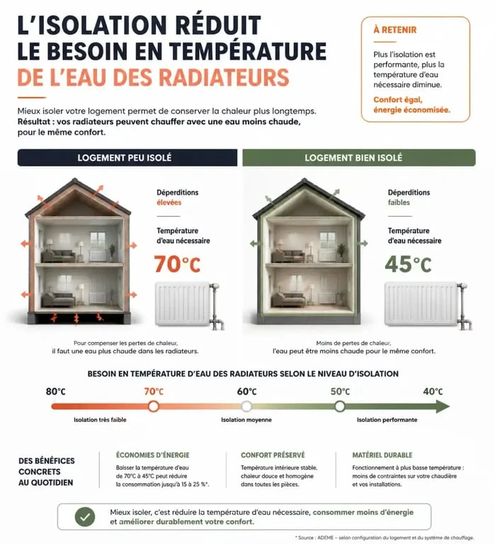 Pompe à chaleur et radiateurs : faut-il tout changer pour optimiser votre confort ? 4 Impact de l'isolation sur la performance d'une pompe à chaleur et radiateurs