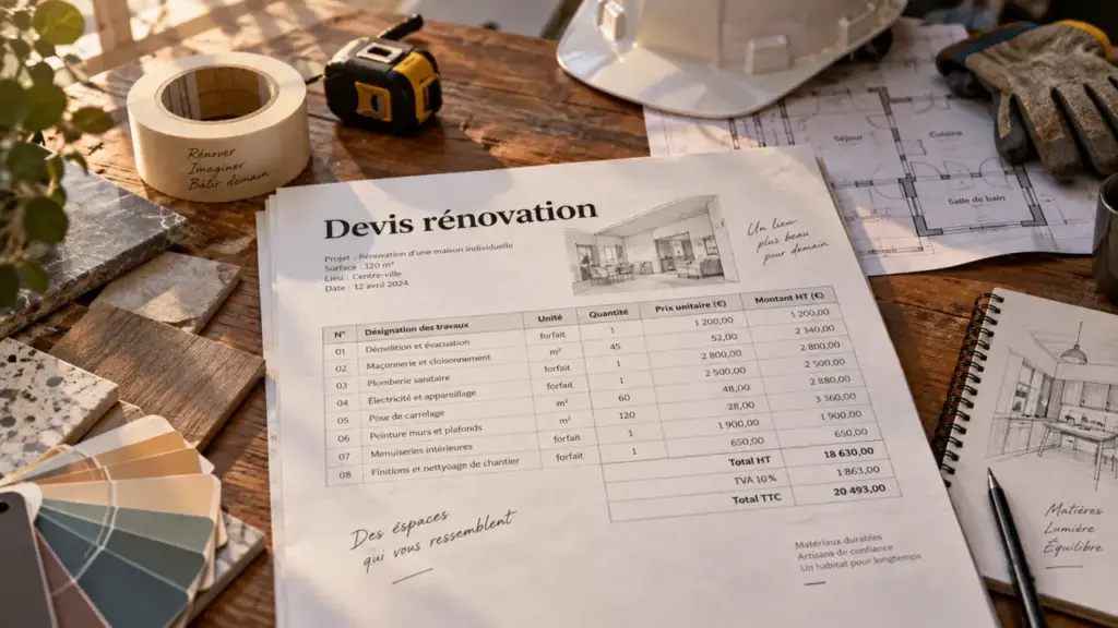 Entreprise renovation : devis de rénovation mal découpé et budget à risque